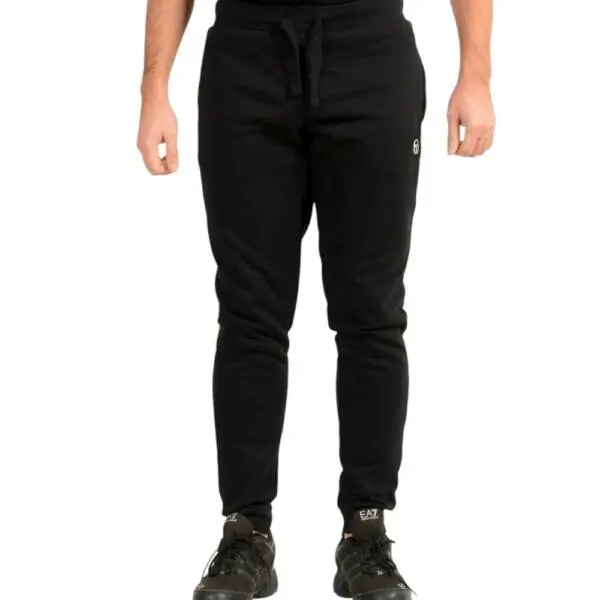 Sergio Tacchini - Ανδρικό Παντελόνι Φόρμας Iconic Cuffed Regular Fit 103-10009-0002 Μαύρο