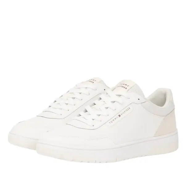 Tommy Hilfiger - Ανδρικά Sneakers Th Basket Core Lite Lth/Suede FM0FM05714-Z00 Λευκό Εκρού FM0FM05714-Z00