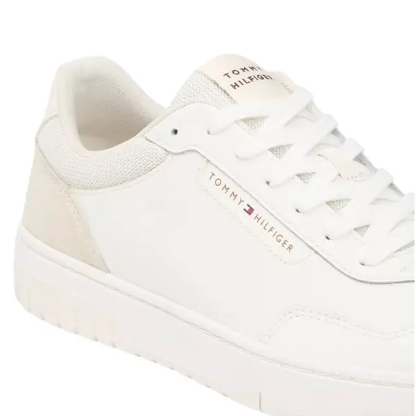 Tommy Hilfiger - Ανδρικά Sneakers Th Basket Core Lite Lth/Suede FM0FM05714-Z00 Λευκό Εκρού FM0FM05714-Z00