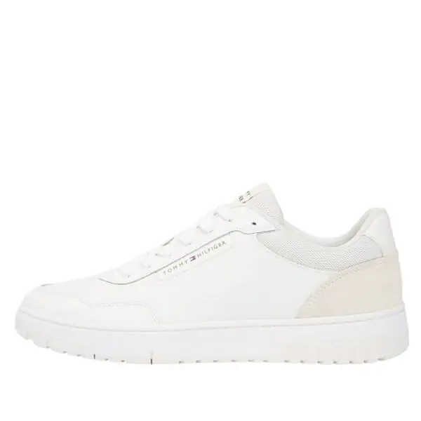 Tommy Hilfiger - Ανδρικά Sneakers Th Basket Core Lite Lth/Suede FM0FM05714-Z00 Λευκό Εκρού FM0FM05714-Z00