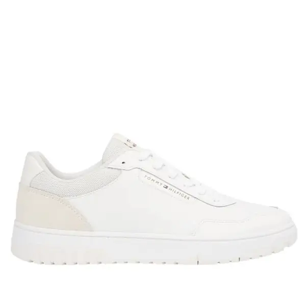 Tommy Hilfiger - Ανδρικά Sneakers Th Basket Core Lite Lth/Suede FM0FM05714-Z00 Λευκό Εκρού