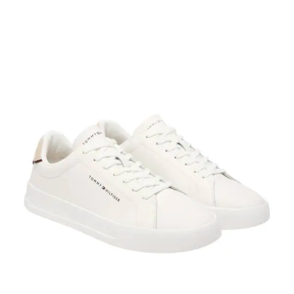 Tommy Hilfiger - Ανδρικά Sneakers Th Court Lth Detail Ess FM0FM05367-0LE Λευκό FM0FM05367-0LE