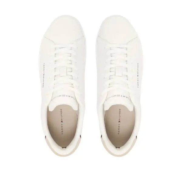 Tommy Hilfiger - Ανδρικά Sneakers Th Court Lth Detail Ess FM0FM05367-0LE Λευκό FM0FM05367-0LE