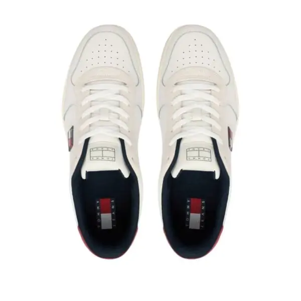 Tommy Hilfiger - Ανδρικά Sneakers Tjm Retro Basket EM0EM01681-YBL Λευκό/Κόκκινο EM0EM01681-YBL