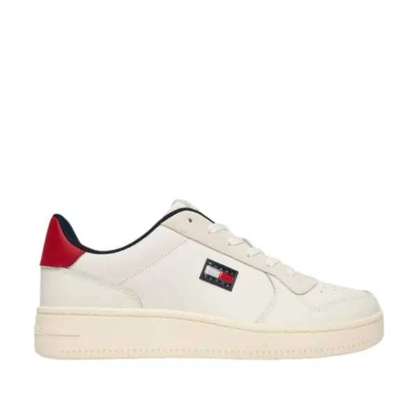Tommy Hilfiger - Ανδρικά Sneakers Tjm Retro Basket EM0EM01681-YBL Λευκό/Κόκκινο
