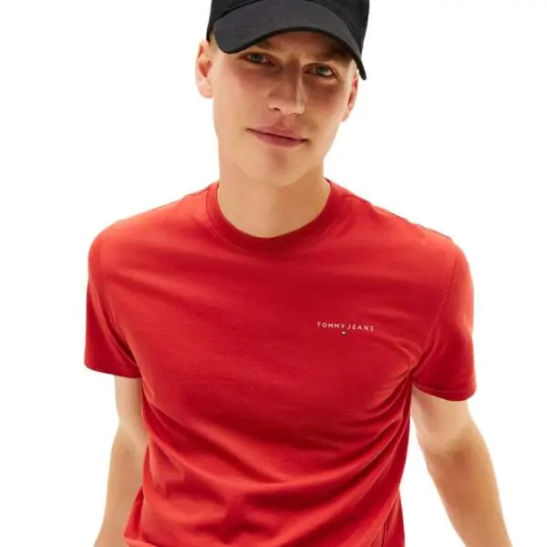 Tommy Hilfiger - Ανδρικό T-shirt Linear Chest Slim Fit DM0DM21780-XL0 Κόκκινο DM0DM21780-XL0