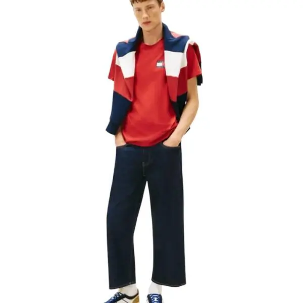 Tommy Hilfiger - Ανδρικό T-shirt Th Essential Flag Tee Regular Fit DM0DM20740-XL0 Κόκκινο DM0DM20740-XL0