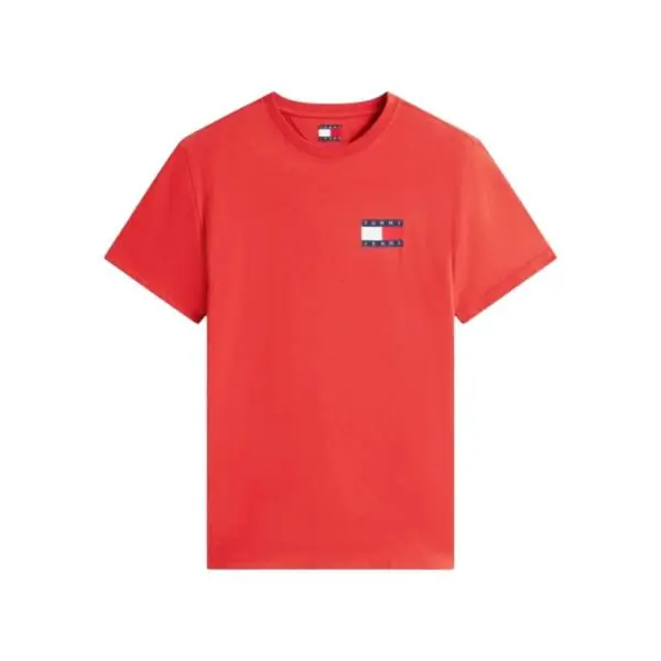 Tommy Hilfiger - Ανδρικό T-shirt Th Essential Flag Tee Regular Fit DM0DM20740-XL0 Κόκκινο DM0DM20740-XL0