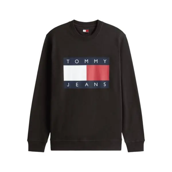 Tommy Hilfiger - Ανδρικό Φούτερ Big Flag Regular Fit DM0DM22643-BDS Μαύρο DM0DM22643-BDS