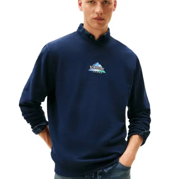 Tommy Hilfiger - Ανδρικό Φούτερ Tjm Entry Dna Play Regular Fit DM0DM22418-C1G Μπλε Σκούρο