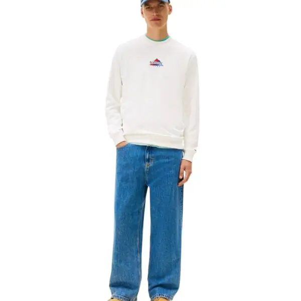 Tommy Hilfiger - Ανδρικό Φούτερ Tjm Entry Dna Play Regular Fit DM0DM22418-YBL Λευκό DM0DM22418-YBL