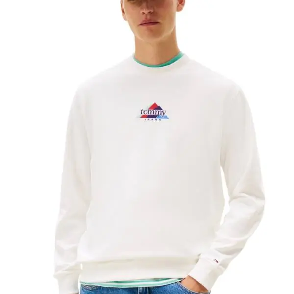 Tommy Hilfiger - Ανδρικό Φούτερ Tjm Entry Dna Play Regular Fit DM0DM22418-YBL Λευκό