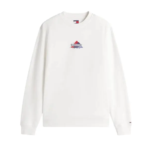 Tommy Hilfiger - Ανδρικό Φούτερ Tjm Entry Dna Play Regular Fit DM0DM22418-YBL Λευκό DM0DM22418-YBL