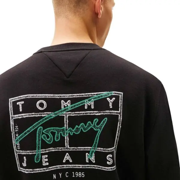 Tommy Hilfiger - Ανδρικό Φούτερ Tjm Entry Dna Play Regular Fit DM0DM22366-BDS Μαύρο DM0DM22366-BDS