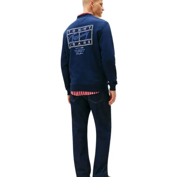 Tommy Hilfiger - Ανδρικό Φούτερ Tjm Entry Dna Play Regular Fit DM0DM22366-C1G Μπλε Σκούρο DM0DM22366-C1G