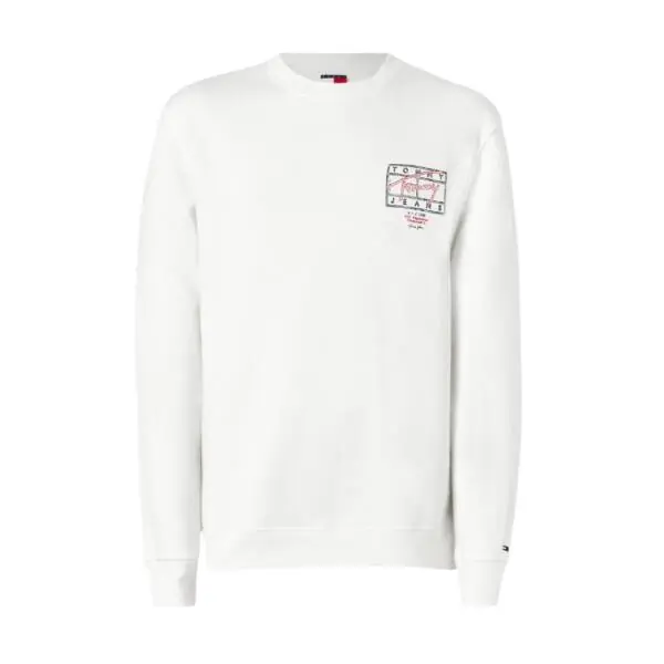 Tommy Hilfiger - Ανδρικό Φούτερ Tjm Entry Dna Play Regular Fit DM0DM22366-YBL Λευκό DM0DM22366-YBL