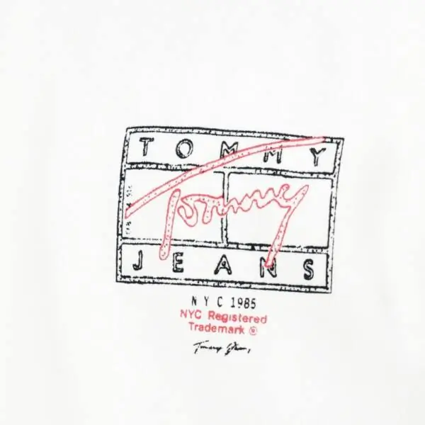 Tommy Hilfiger - Ανδρικό Φούτερ Tjm Entry Dna Play Regular Fit DM0DM22366-YBL Λευκό DM0DM22366-YBL