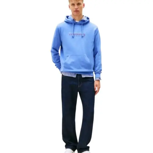 Tommy Hilfiger - Ανδρικό Φούτερ με Κουκούλα Terry DM0DM22642-C58 Μπλε DM0DM22642-C58