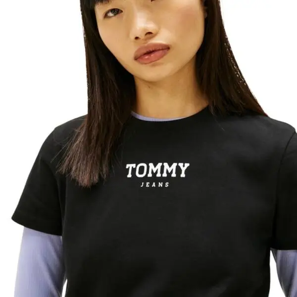 Tommy Hilfiger - Γυναικείο T-shirt Essential Logo 2 Regular Fit DW0DW21842-BDS Μαύρο DW0DW21842-BDS