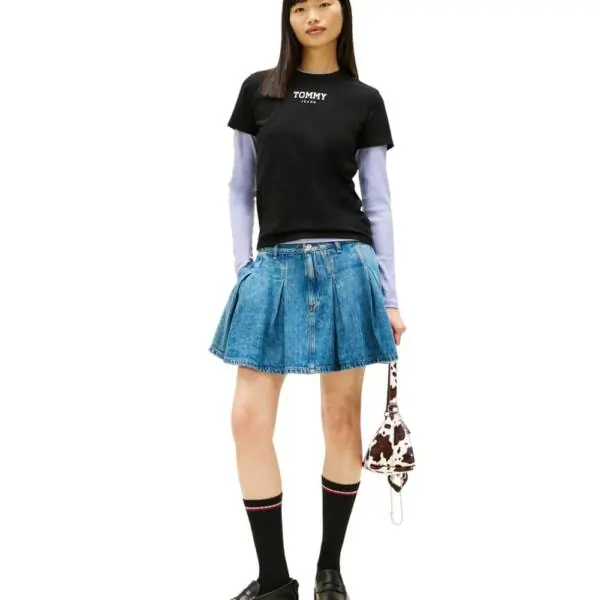 Tommy Hilfiger - Γυναικείο T-shirt Essential Logo 2 Regular Fit DW0DW21842-BDS Μαύρο DW0DW21842-BDS