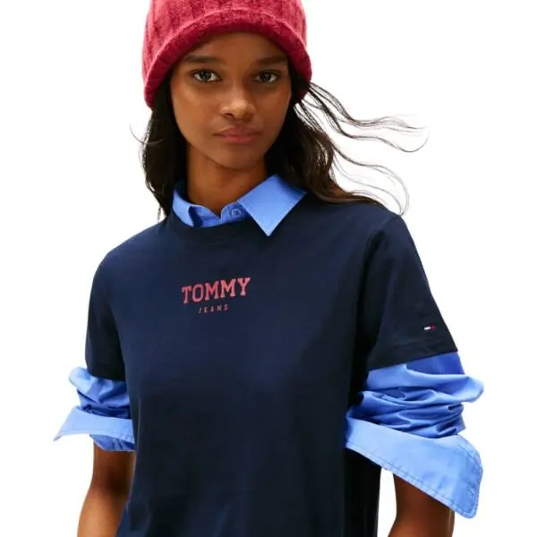 Tommy Hilfiger - Γυναικείο T-shirt Essential Logo 2 Regular Fit DW0DW21842-C1G Μπλε Σκούρο DW0DW21842-C1G
