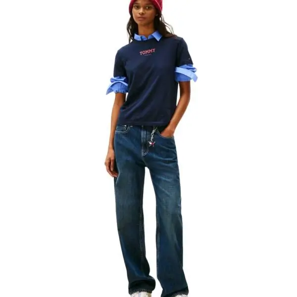 Tommy Hilfiger - Γυναικείο T-shirt Essential Logo 2 Regular Fit DW0DW21842-C1G Μπλε Σκούρο DW0DW21842-C1G