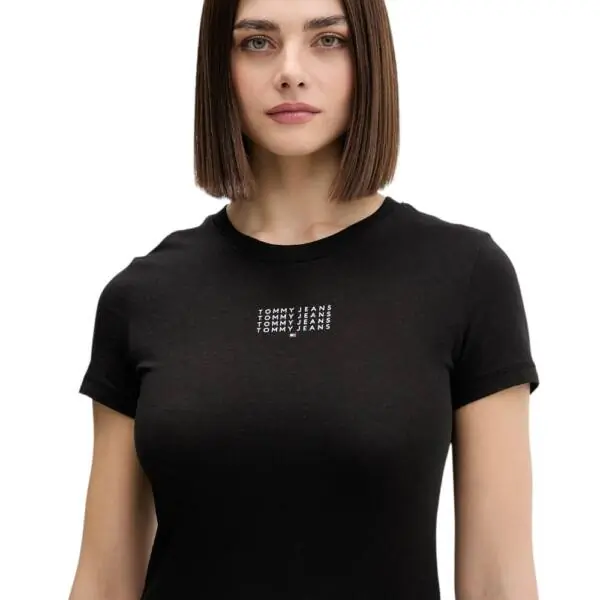Tommy Hilfiger - Γυναικείο T-shirt Essential Regular Fit DW0DW21841-BDS Μαύρο DW0DW21841-BDS