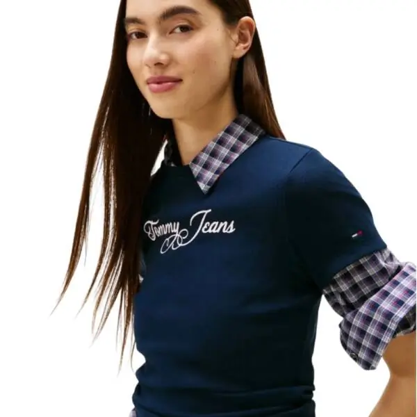 Tommy Hilfiger - Γυναικείο T-shirt Essential Slim Fit DW0DW21838-C1G Μπλε Σκούρο DW0DW21838-C1G