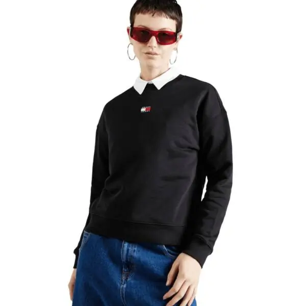 Tommy Hilfiger - Γυναικείο Φούτερ Badge Loose Fit DW0DW17325-BDS Μαύρο