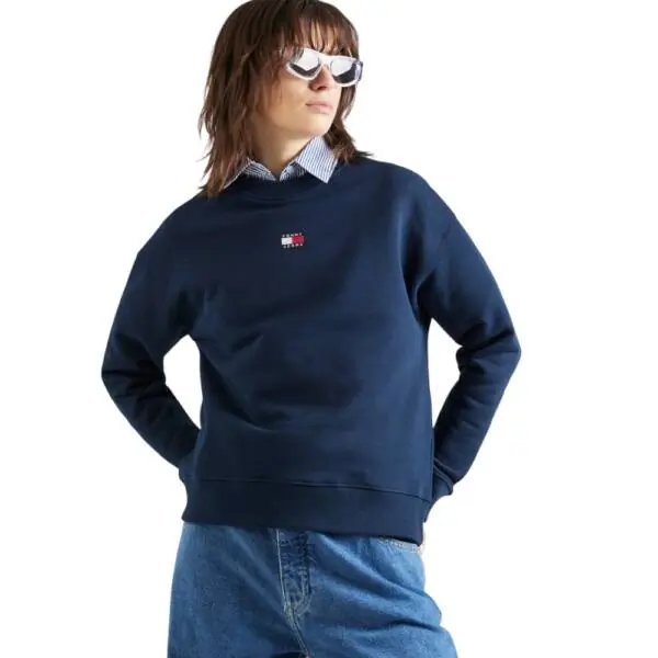 Tommy Hilfiger - Γυναικείο Φούτερ Badge Loose Fit DW0DW17325-C1G Μπλε Σκούρο
