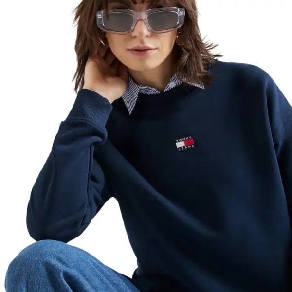 Tommy Hilfiger - Γυναικείο Φούτερ Badge Loose Fit DW0DW17325-C1G Μπλε Σκούρο DW0DW17325-C1G