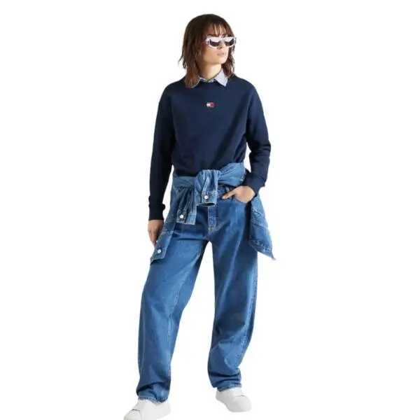 Tommy Hilfiger - Γυναικείο Φούτερ Badge Loose Fit DW0DW17325-C1G Μπλε Σκούρο DW0DW17325-C1G