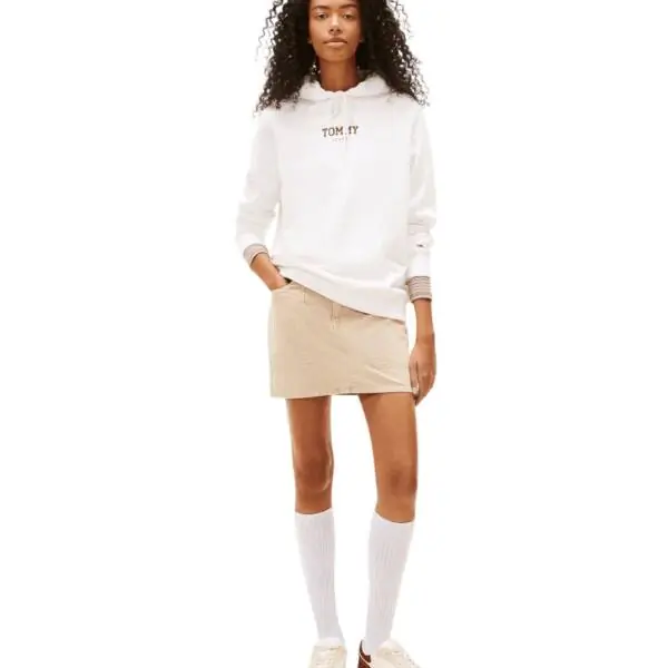 Tommy Hilfiger - Γυναικείο Φούτερ Tjw Essential Logo Regular Fit DW0DW21921-YBL Λευκό DW0DW21921-YBL
