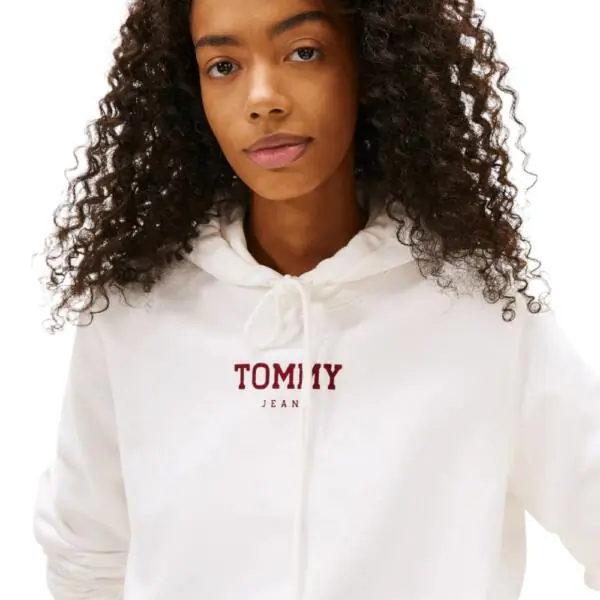 Tommy Hilfiger - Γυναικείο Φούτερ Tjw Essential Logo Regular Fit DW0DW21921-YBL Λευκό DW0DW21921-YBL
