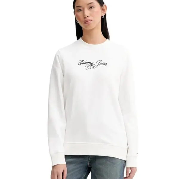Tommy Hilfiger - Γυναικείο Φούτερ Tjw Essential Logo Regular Fit DW0DW21922-YBL Λευκό