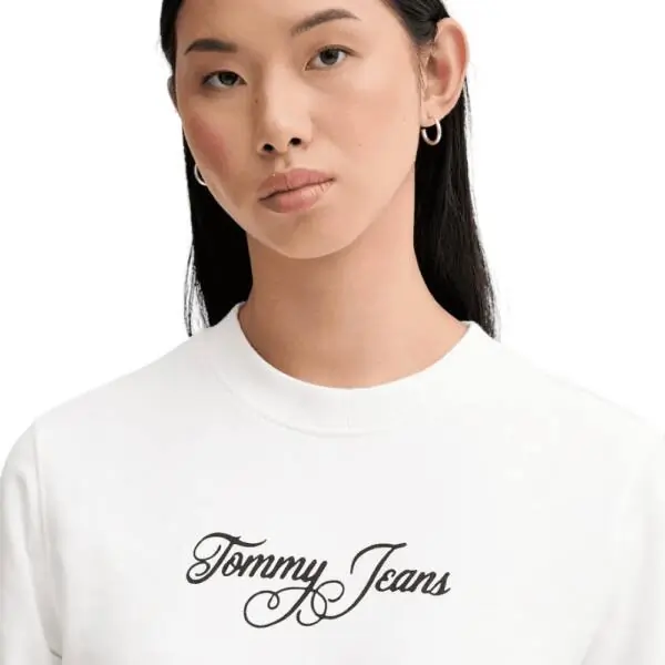 Tommy Hilfiger - Γυναικείο Φούτερ Tjw Essential Logo Regular Fit DW0DW21922-YBL Λευκό DW0DW21922-YBL