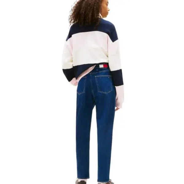 Tommy Hilfiger - Γυναικείο Ψηλόμεσο Παντελόνι Τζιν Uh Tpr Mom Fit DW0DW22446-1BK Μπλε DW0DW22446-1BK