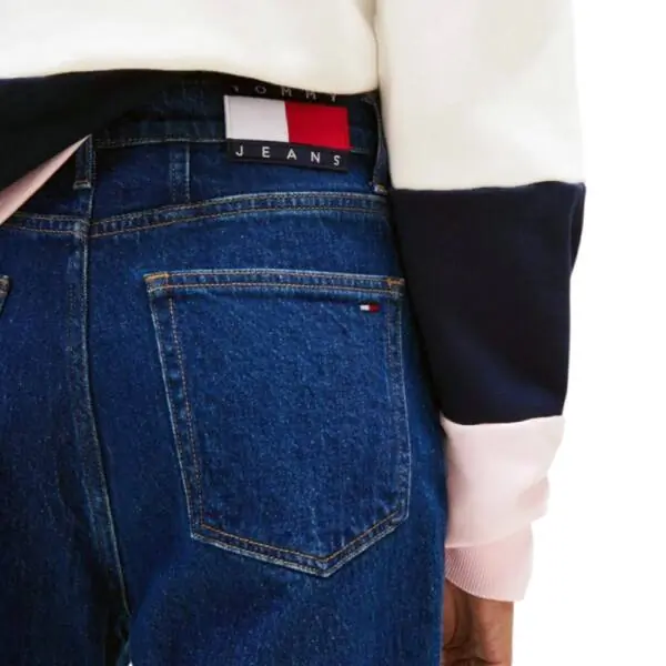 Tommy Hilfiger - Γυναικείο Ψηλόμεσο Παντελόνι Τζιν Uh Tpr Mom Fit DW0DW22446-1BK Μπλε DW0DW22446-1BK