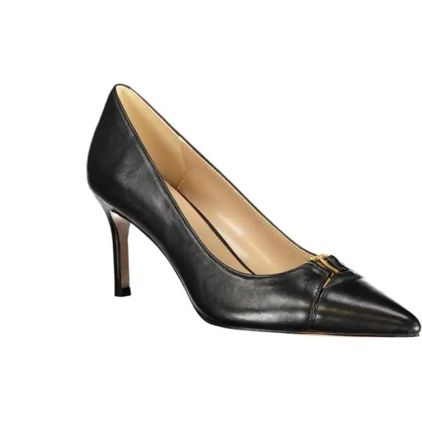 Twinset - Γυναικείες Γόβες Mid Heel Leather Court 261TCP032-00006 Μαύρο 261TCP032-00006