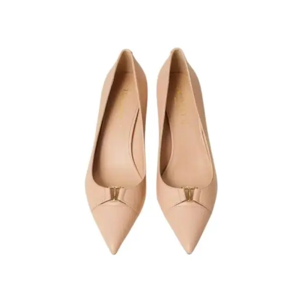 Twinset - Γυναικείες Γόβες Mid Heel Leather Court 261TCP032-00867 Ροζ 261TCP032-00867