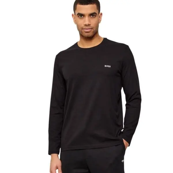 Boss - Ανδρική Μακρυμάνικη Μπλούζα Mix & Match 50515390-001 Μαύρο