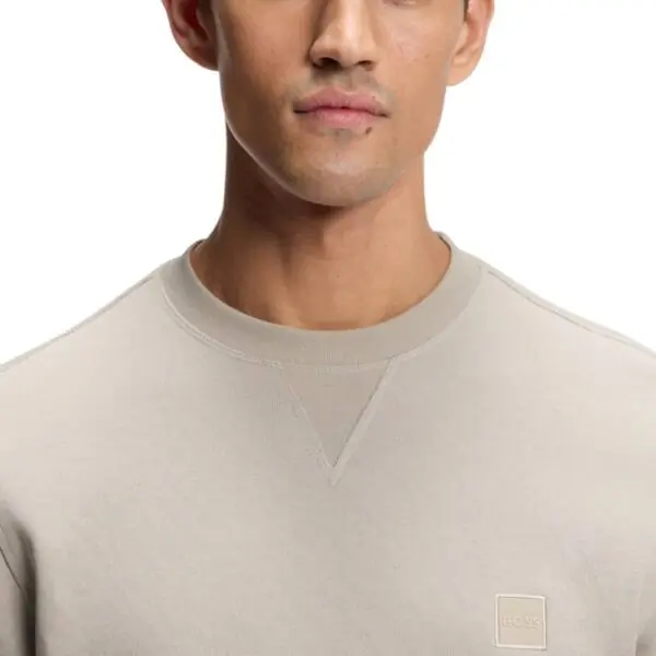 Boss - Ανδρικό Φούτερ Westart Cotton Terry 50509323-070 Γκρι Ανοιχτό 50509323-070