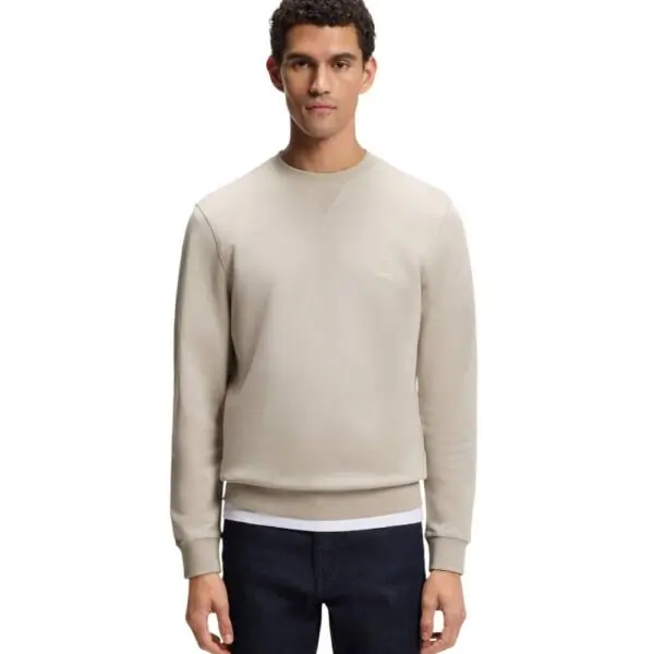 Boss - Ανδρικό Φούτερ Westart Cotton Terry 50509323-070 Γκρι Ανοιχτό