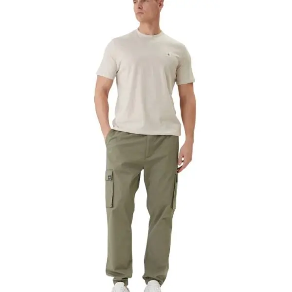 Calvin Klein - Ανδρικό T-shirt Cotton Badge Regular Fit LV04RC272G-2JX Μπεζ LV04RC272G-2JX