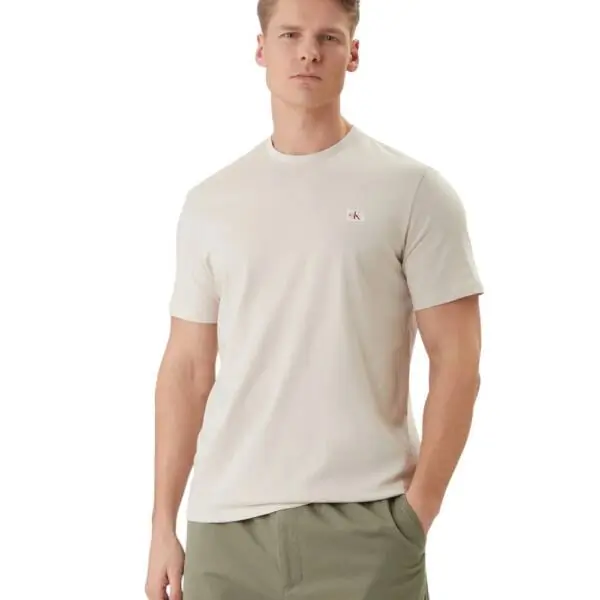 Calvin Klein - Ανδρικό T-shirt Cotton Badge Regular Fit LV04RC272G-2JX Μπεζ