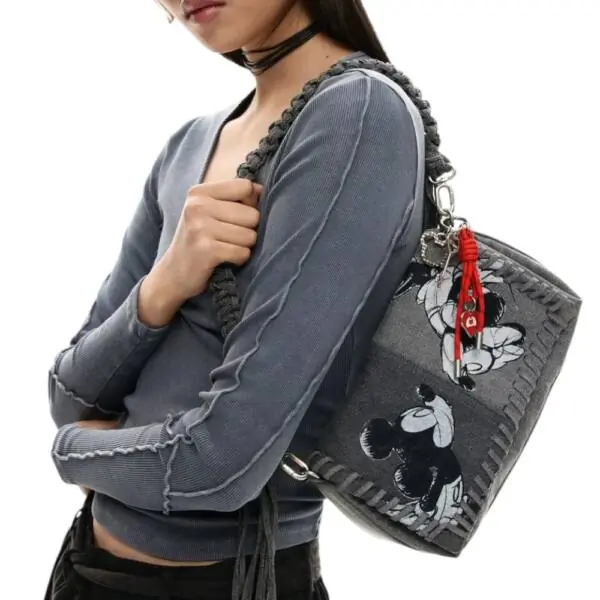 Desigual - Γυναικεία Τσάντα Mickey Kiss Naron 26SAXD18-2060 Γκρι 26SAXD18-2060