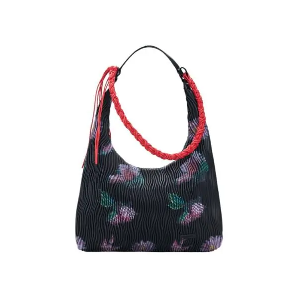 Desigual - Γυναικεία Τσάντα Ώμου Medium Oval Textured Bag / Xenon Samara 26SAXP57-2000 Μαύρο