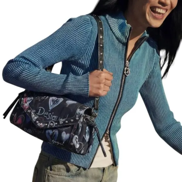 Desigual - Γυναικεία Τσάντα Ώμου Stacatto 26SAXA57-9019 Μαύρο/ Πολύχρωμο 26SAXA57-9019