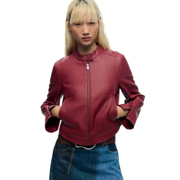 Desigual - Γυναικείο Δερμάτινο Μπουφάν Ariel 26SWEW09-3192 Κόκκινο