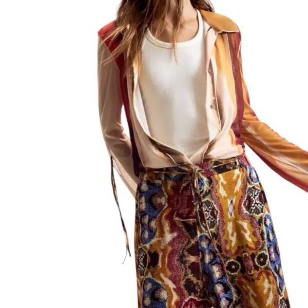 Desigual - Γυναικείο Παντελόνι Beattle Palazzo Lacroix 26SWPW49-9019 Πολύχρωμο 26SWPW49-9019